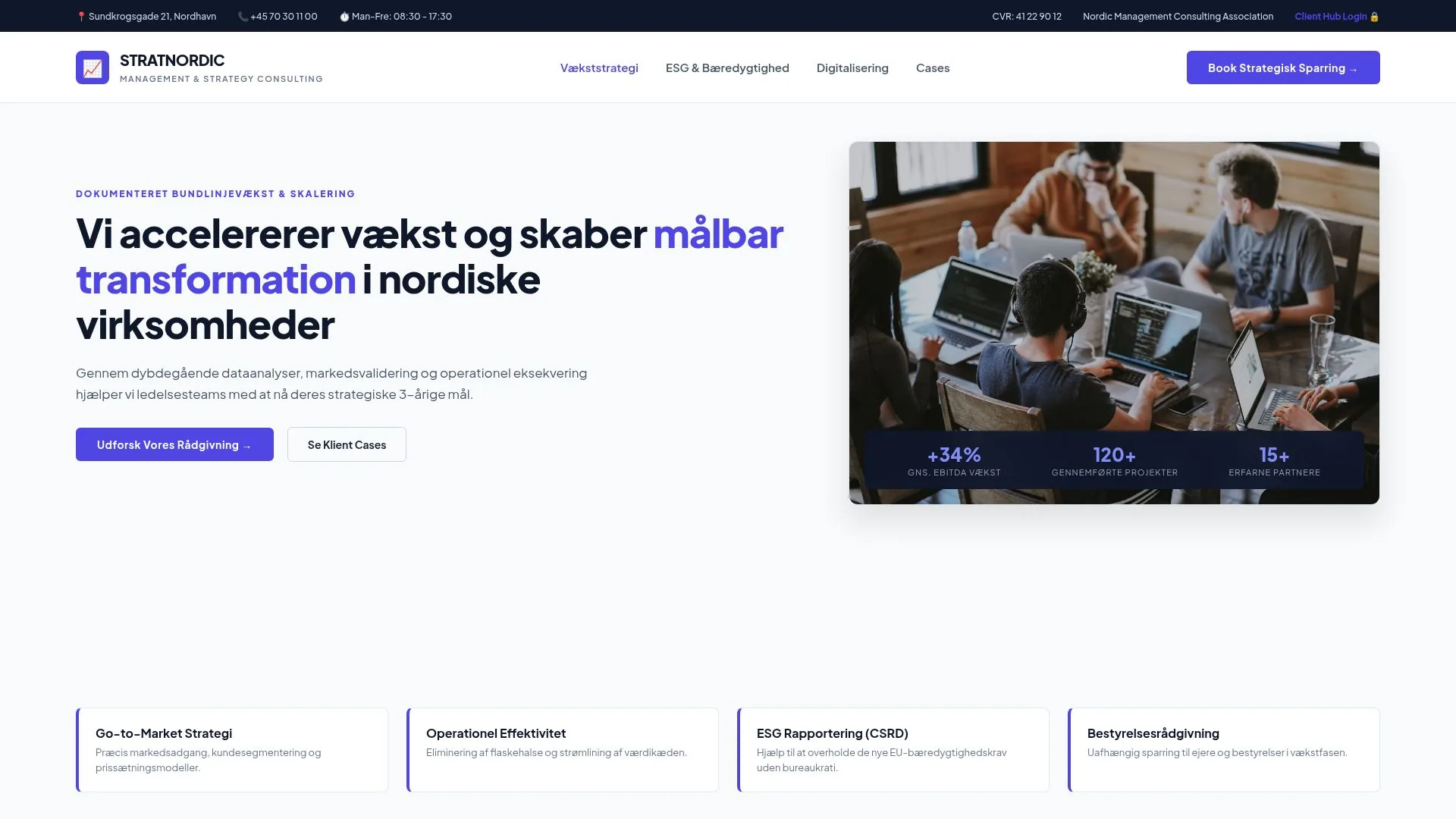 Eksisterende designeksempel til B2B-rådgivning